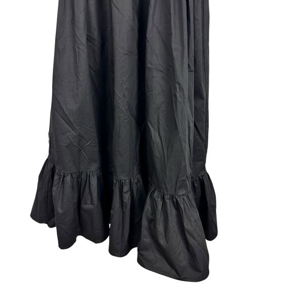 Monica Nera Demi Black Midi A-line Eco-cotton Cocktail Dress Wedding Guest Small - Picture 11 of 15